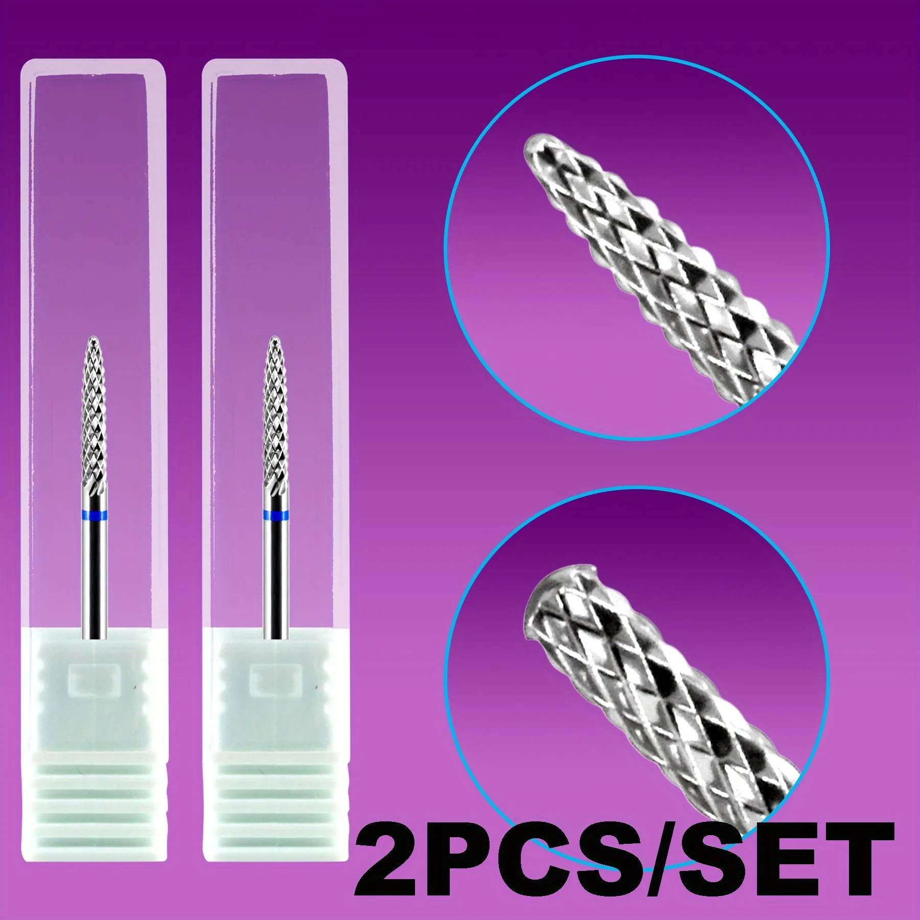 1PC/2PCS Professionelle Multifunktions Doppel EndsTungsten Hartmetall Nagel Bohrer, für Maniküre, Nagelhaut, abgestorbene Haut