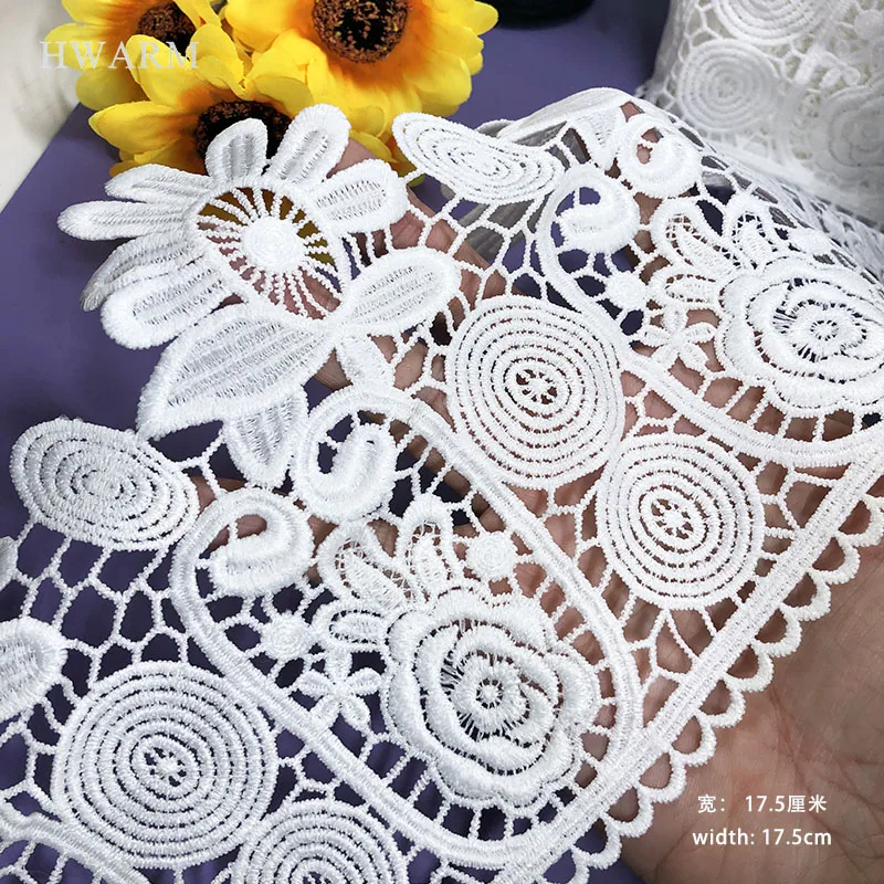 Water Soluble Dress Lace Fabric Sewing Trimming Embroidery Clothing Milk Silk Bar Code Home Decoration Curtain Skirt Accessories