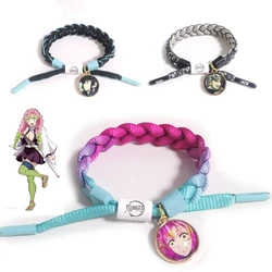 Pulsera tejida a mano de Anime Kanroji Mitsuri Kisatsutai, accesorios para parejas, regalos de vacaciones