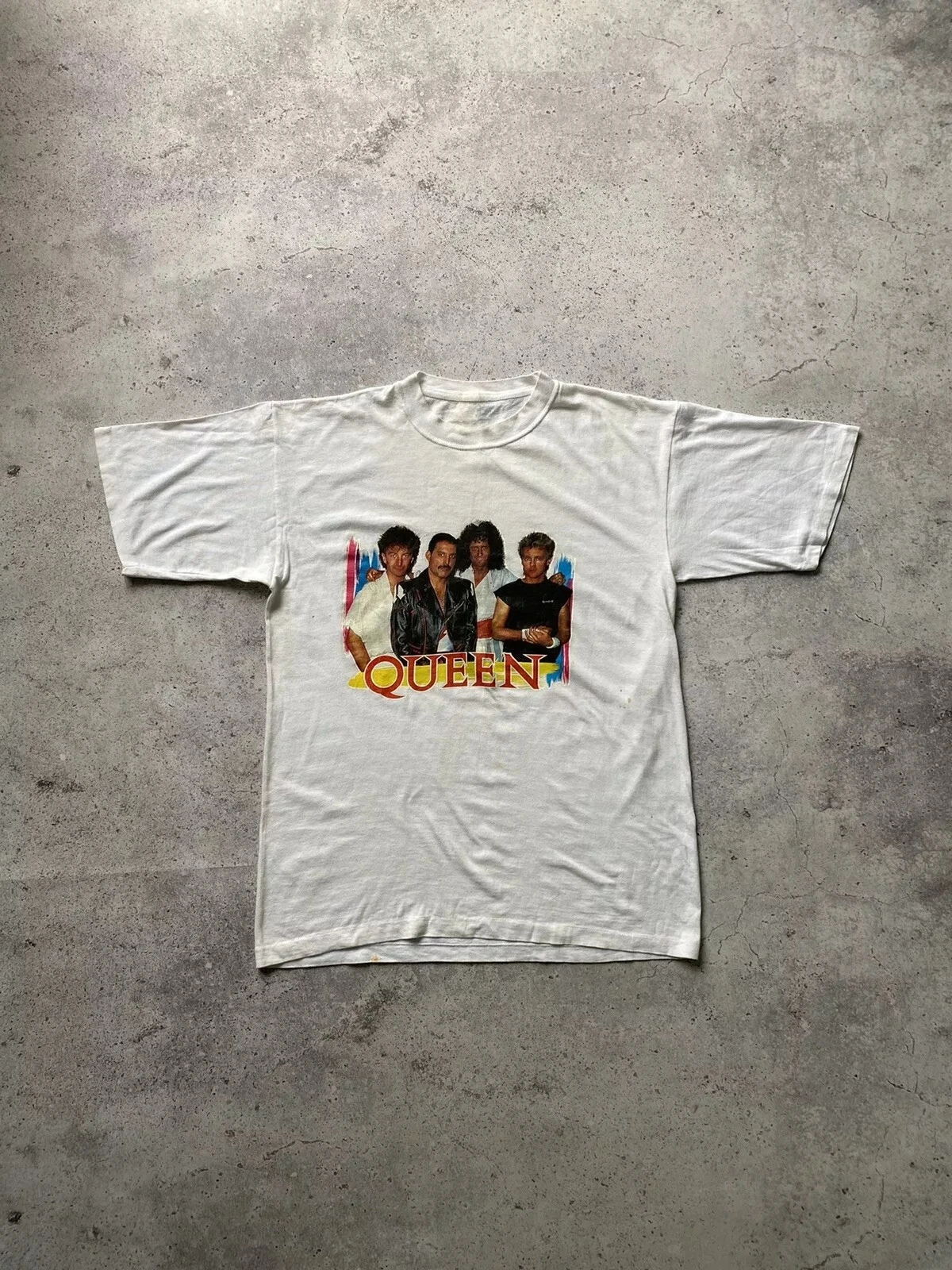 

Vintage 1985 Queen Band Tee American Band Singer T-shirt Men Fashion Street Hip-hop Rock Short-sleeved Women Cotton Top