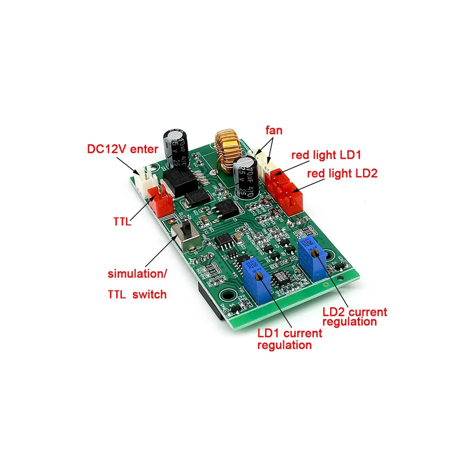 Drive 100mW-2000mW Laser PCB Circuit Board With TTL/ Analog Switching Function ACC