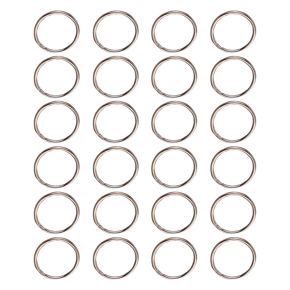 

24 Pcs Rings Flat Silver Round Metal Split Jewelry DIY Key Rings Craft Project Attachment Pendant Making Supplies