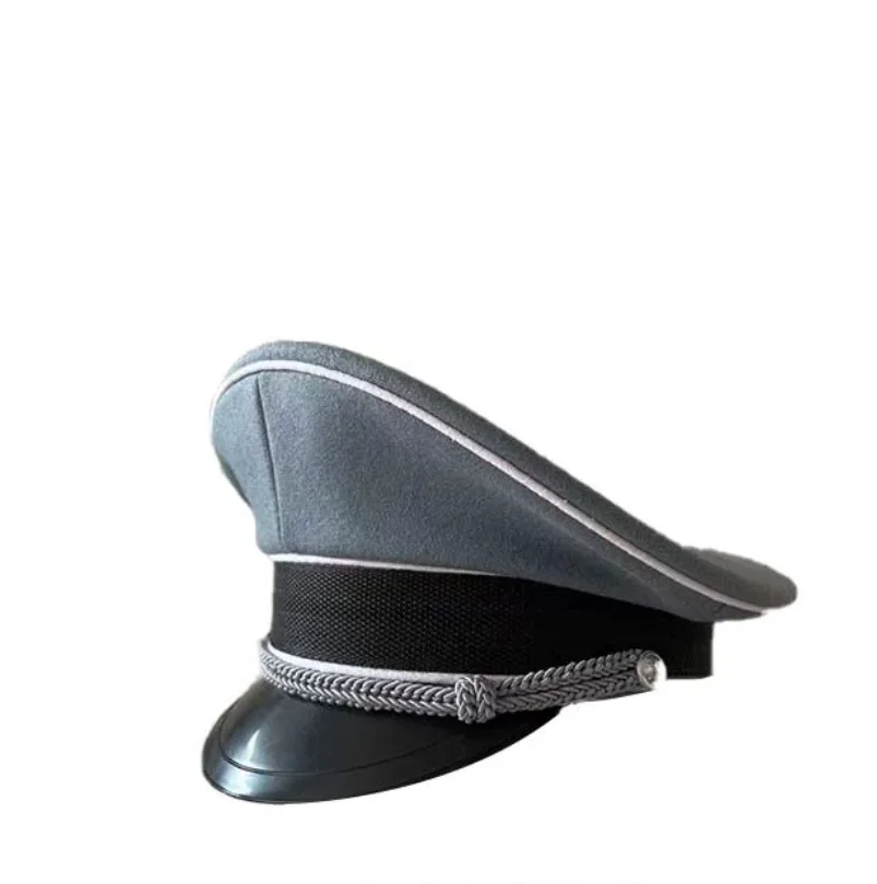 Reproduction of German style woolen gray large eave hat for film and television stage use