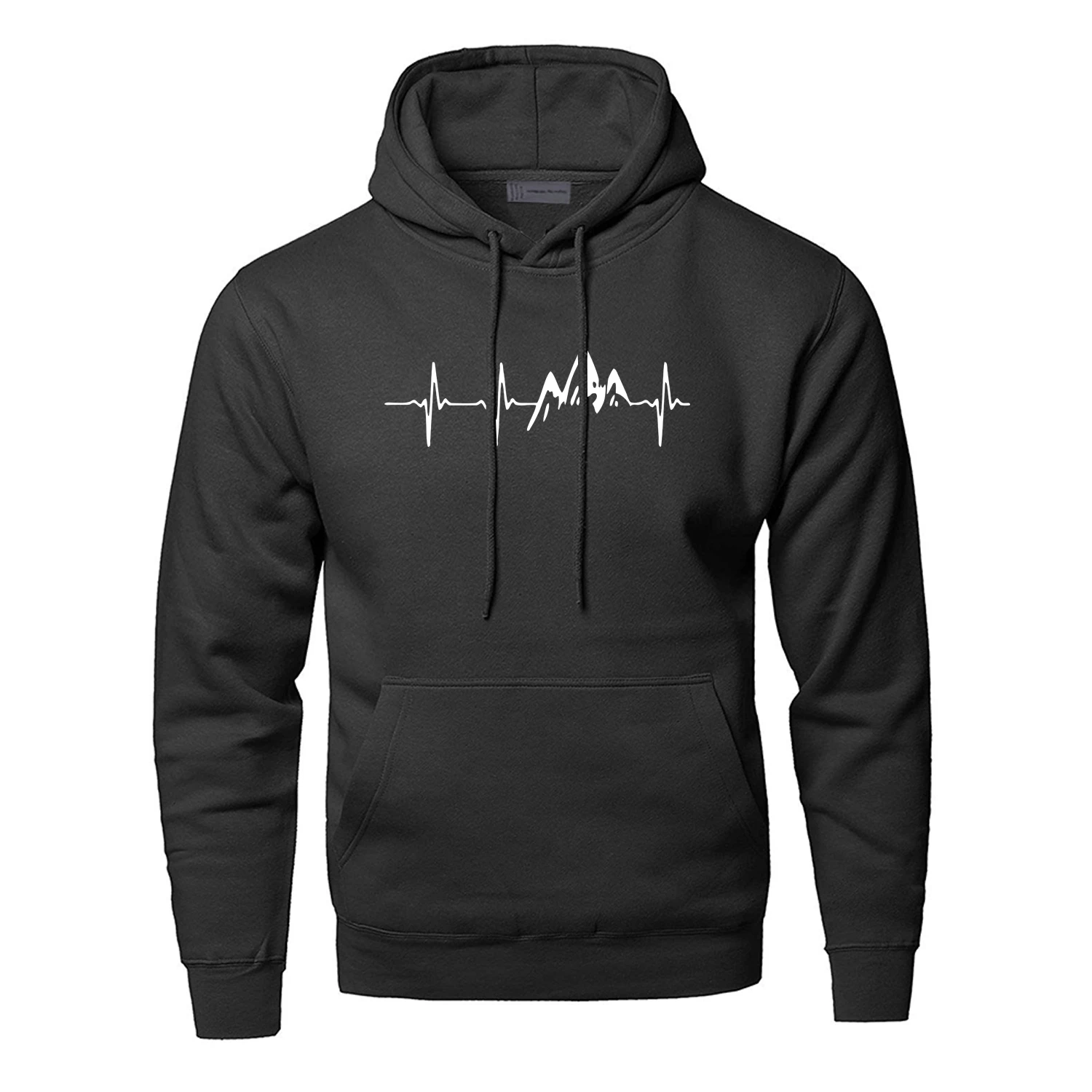 

Cool Mountain Heartbeat Hoodies Men Boys Sound Ray Diagram hoodyhood Sweatshirt Funny Print warm sports Black Gray Sportswear