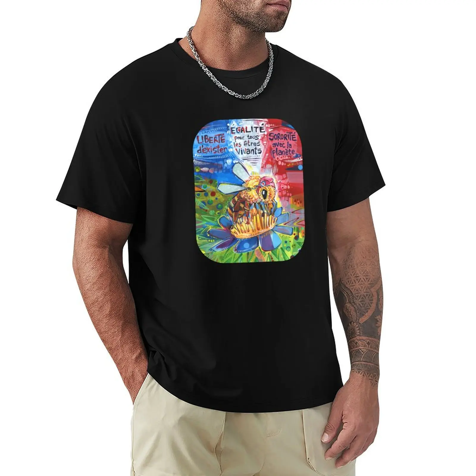 Liberté, égalité, Sororité (Bee Marianne Painting) - Camiseta informal de moda simple 2024