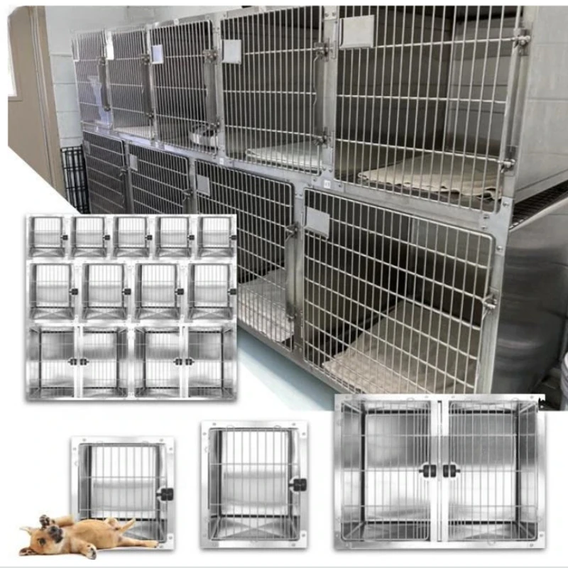 Pets Care Stainless Steel  Factory Convenient Cleaning Design Multiple Sizes Breeding Cage