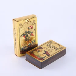 Golden Foil Plastic Tarot Cards Full English Edition Magician Tarot Deck Waterproof Board Game With English Rules