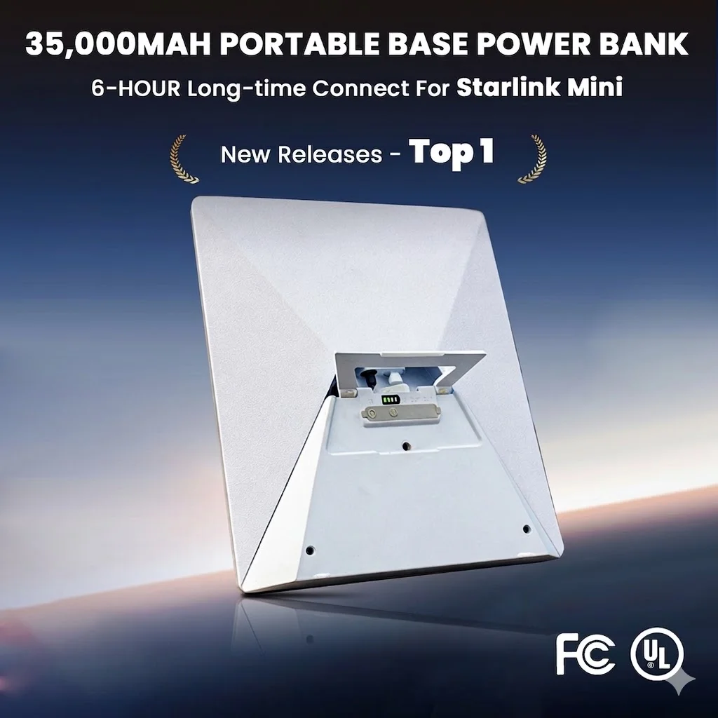 

35000Mah 129Wh High Power Bank for Starlink Mini Pd Usb-C Lcd Display Portable Battery Smart App Dc Cable Portable Charger