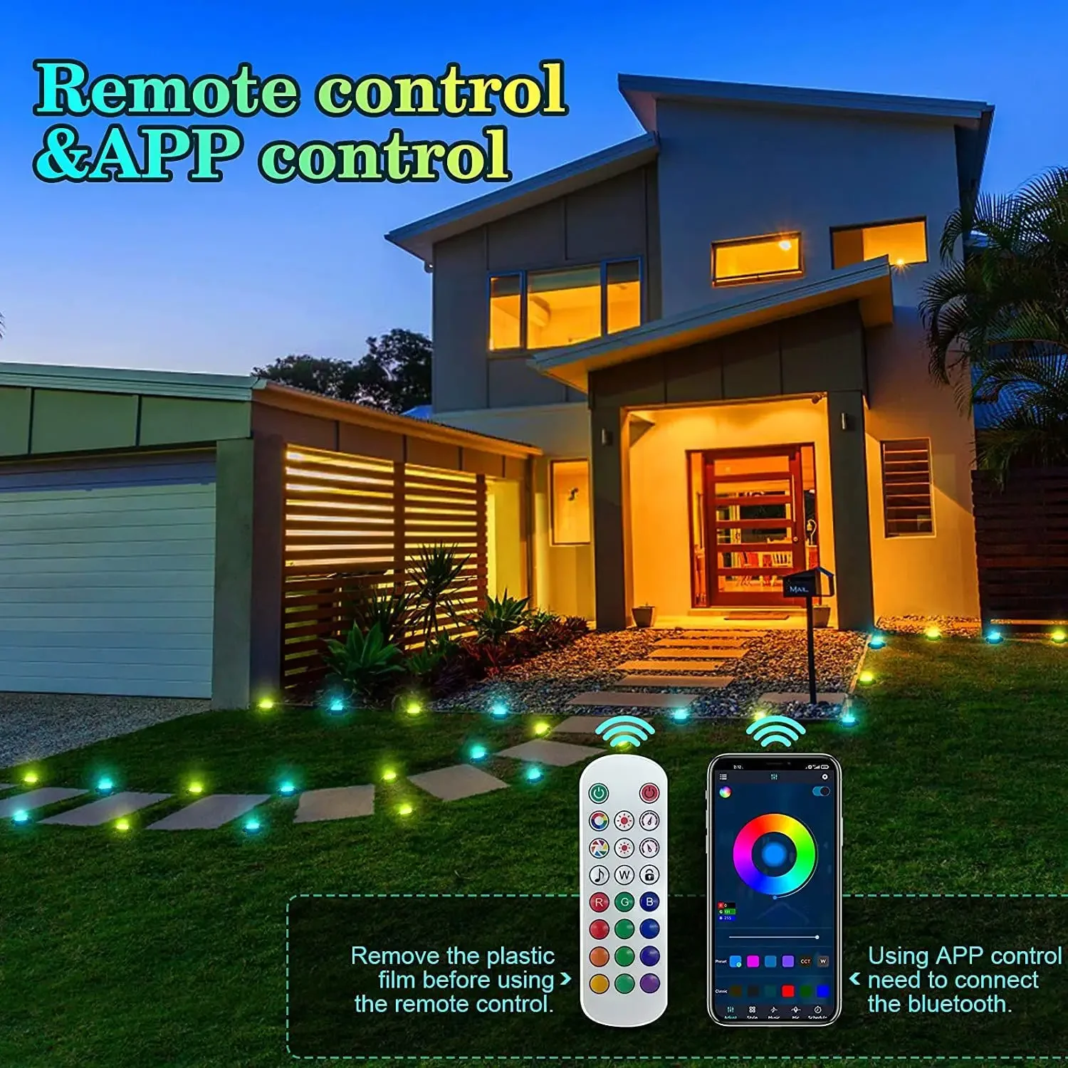 Outdoor waterproof buried light Bluetooth APP music magic lawn light string garden atmosphere light