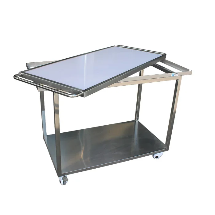 Medical Veterinary Stainless Steel X-ray Transmittance Stretcher Trolley