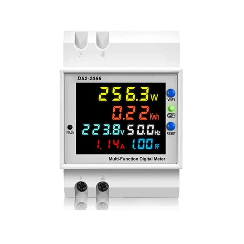 

Tuya Wifi Intelligent Digital Display Electricity Meter DIN-Rail Voltage Current Meter Power Factor Frequency Meter