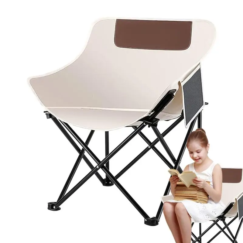 Folding Camping Chairs Steel Frame Foldable Oxford Cloth Camping Chairs Easy Assemble Portable Rocking Chair With Drink Holder