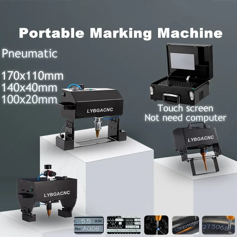 for 170x110 Portable Pneumatic Metal Nameplate Marking Machine 100x20 140x40mm CNC Touch Screen For Cylinder Number