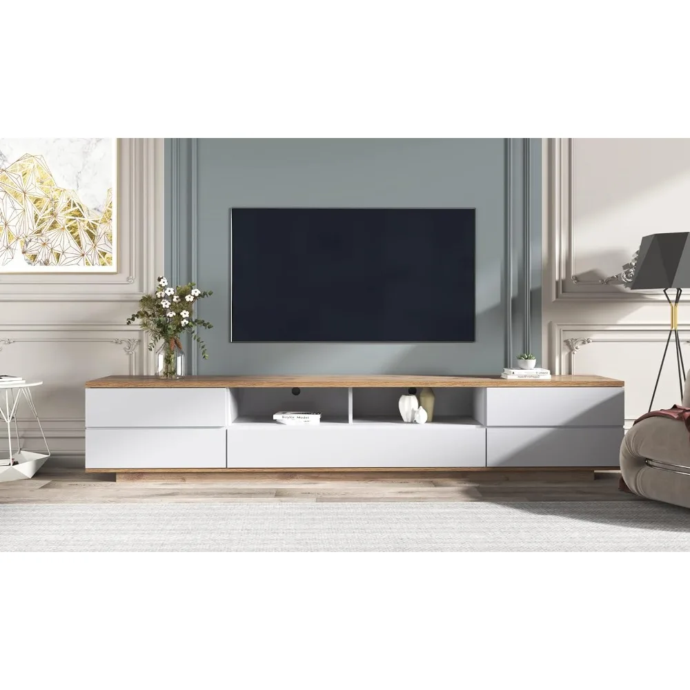 TV Stand Entertainment Center with Storage Cabinets & Open Shelves, Up To 80”, Easy Installation, TV Cabinet