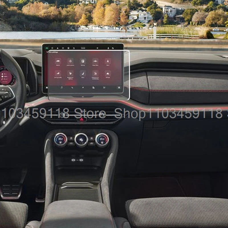 Tempered glass screen protector For Skoda Kodiaq RS 2025 2024 13 inch Car infotainment navigation interior sticker car fitting