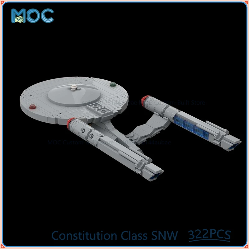 فئة الدستور SNW (Enterprise) MOC اللبنات لتقوم بها بنفسك تجميع الطوب مجموعة الفضاء نموذج عرض اللعب الهدايا 322 قطعة