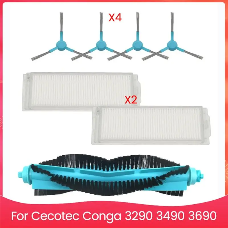 

Запасные части для пылесосов Cecotec Conga 3290, 3490, 3690: HEPA-фильтр, роликовая и боковая щетки JHD
