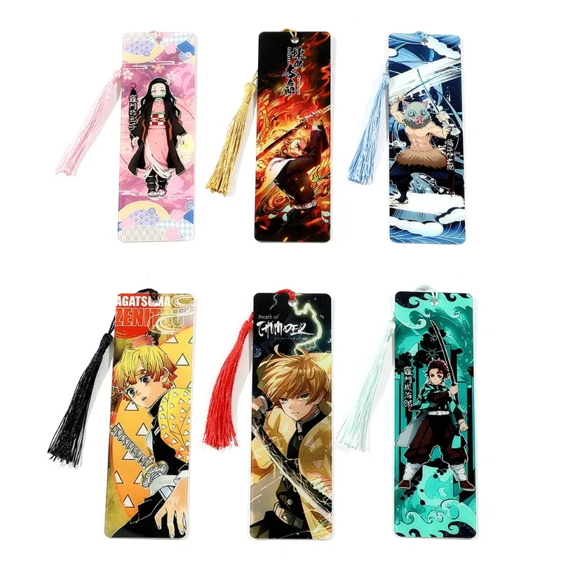 New Anime Demon Slayer Peripheral Bookmarks, 2D Kanzuki Nezuko Acrylic Bookmarks, Anime Tassel Pendants
