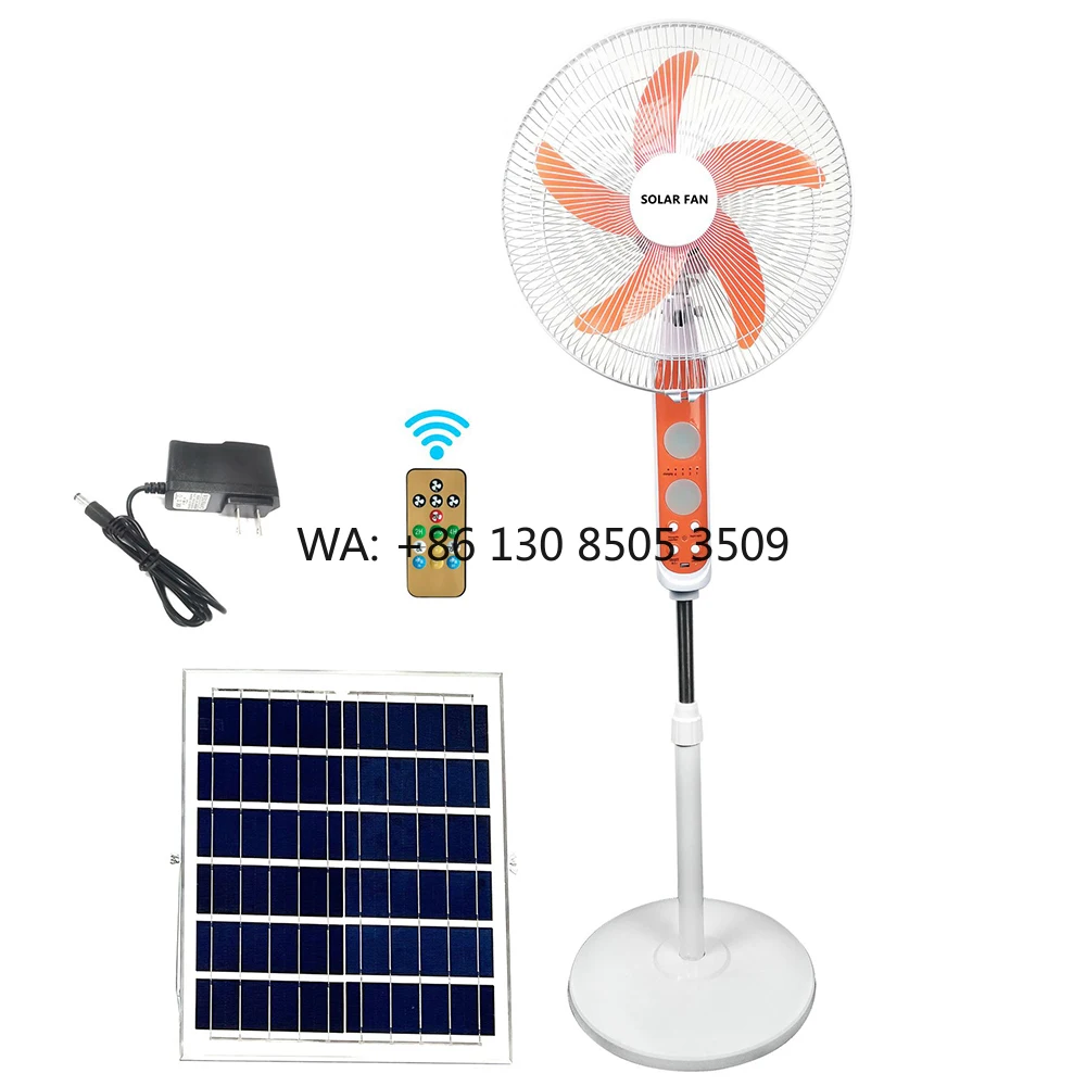 

Hot Sales 16 Inches Solar Powered DC Rechargeable Fan with 12V Lithium Battery 25W 4 Gears Long Lasting Battery Life