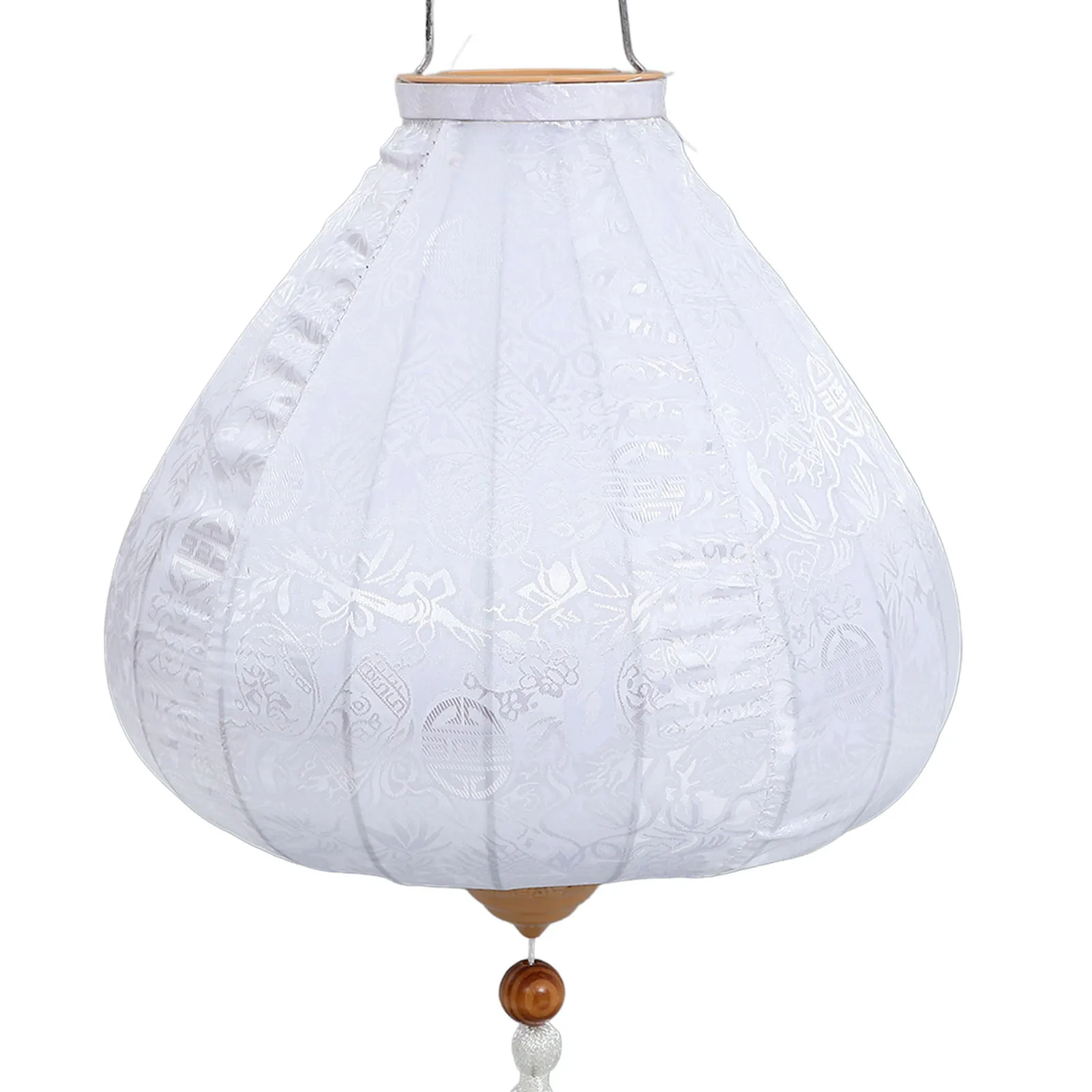 

Tassel Lantern Vintage Round Cloth Solar Outdoor Hanging Small Decorative Festival Holiday Cloth Lanterns Garden Porch