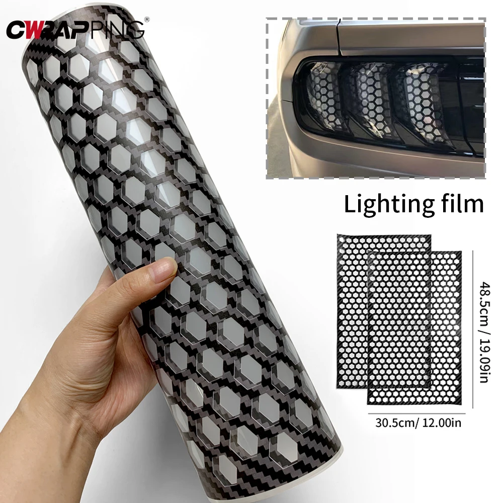 

Honeycomb Car Rear Tail Light Decoration Stickers Carbon Fiber Films Auto Decal Wrap Decoration for Car Exterior Accessories