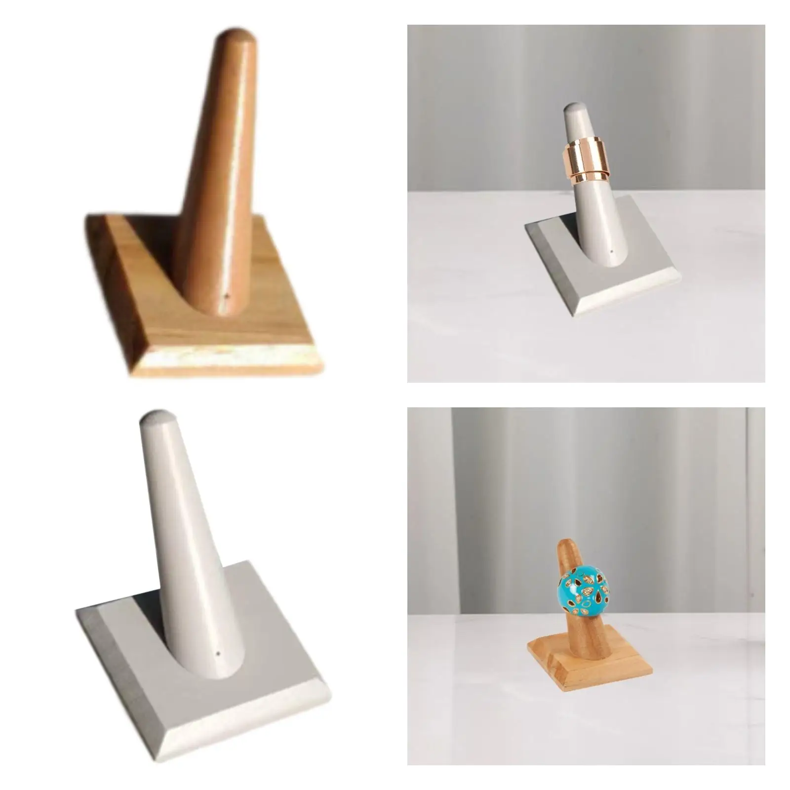 مجوهرات عرض خاتم الإصبع المفرد مع حامل تخزين منظم بقاعدة مربعة لعروض عرض البيع بالتجزئة #4