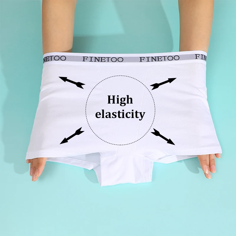 1Pcs Cotton Boxers Underwear For Women Sexy Ladies Safety Short Pants Seamless Large Size FINETOO  Boyshorts Low Waist Lingerie