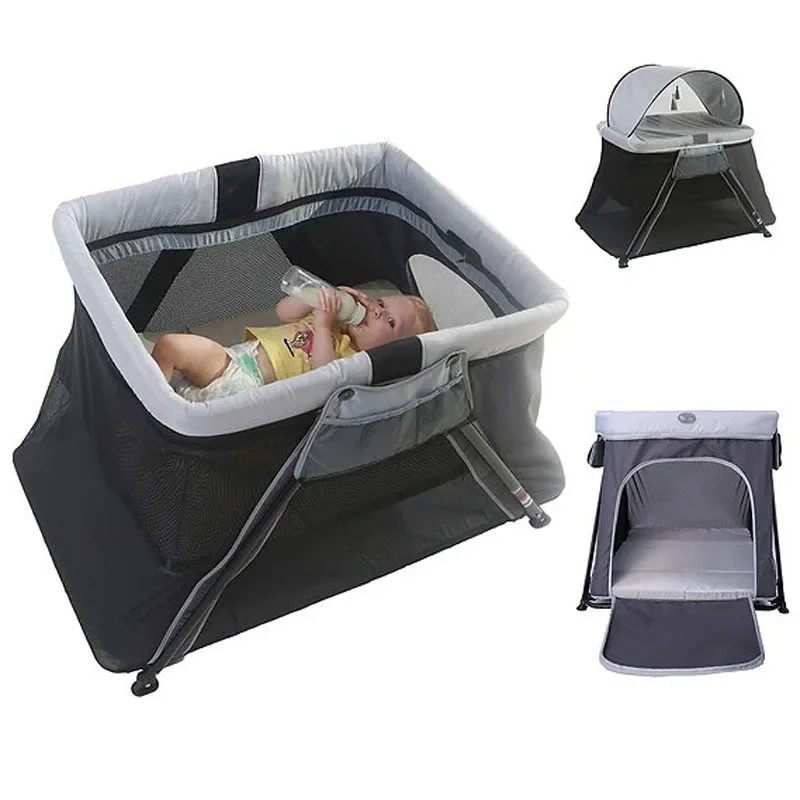 

Crib Travel Bassinet 3 in 1 Pack Baby Crib Toddler Playard Play Tunnel