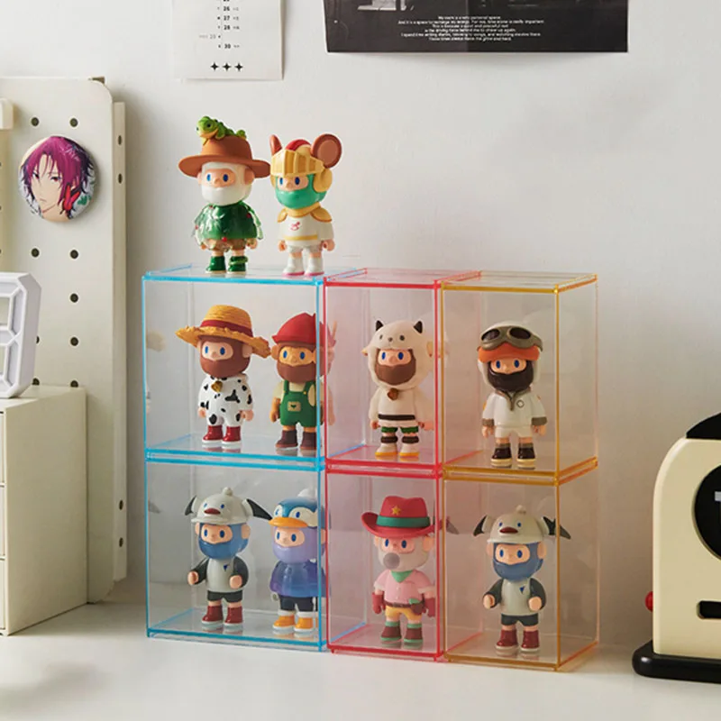 INS Dust-proof Acrylic Doll Toys Storage Organizer Box Mystery Box Display Stand Popmart Storage Box Case Blind Box Showcase