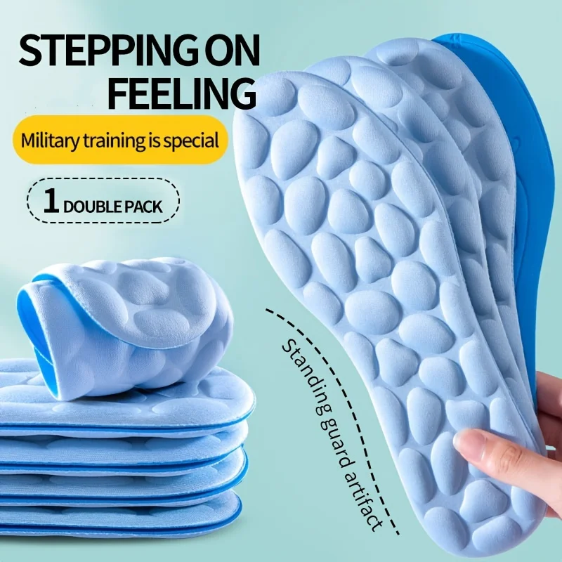 2/4Pcs Memory Foam Orthopedic Insoles Soft Antibacterial Deodorization Sweat Absorption Insert Sports Running Cobble Cushion Pad