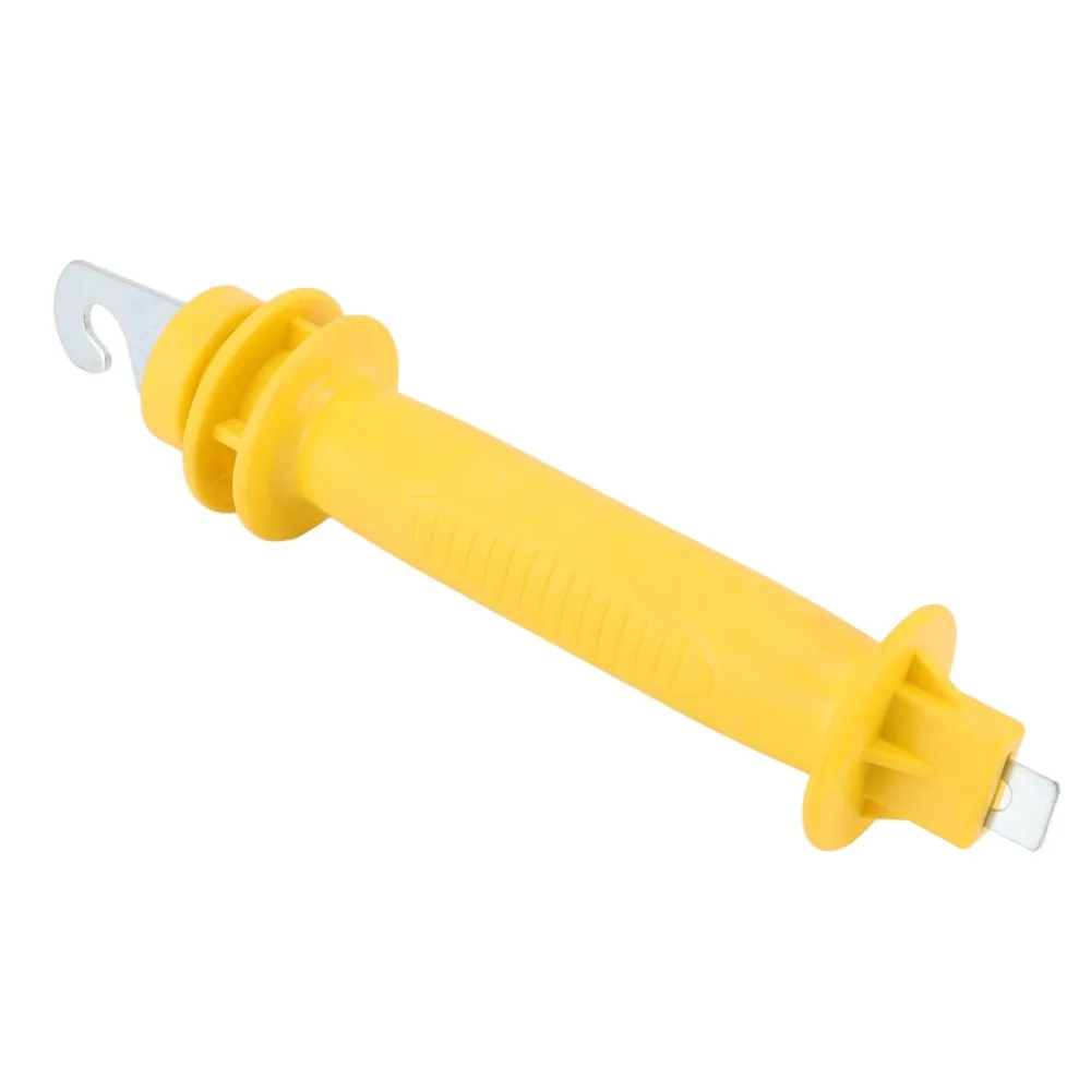 Durable Insulated Electric Fence Handle PE Metal Hook Electric Fence Gate Handle Yellow Rustproof Gate Grip Bar Farm Pasture