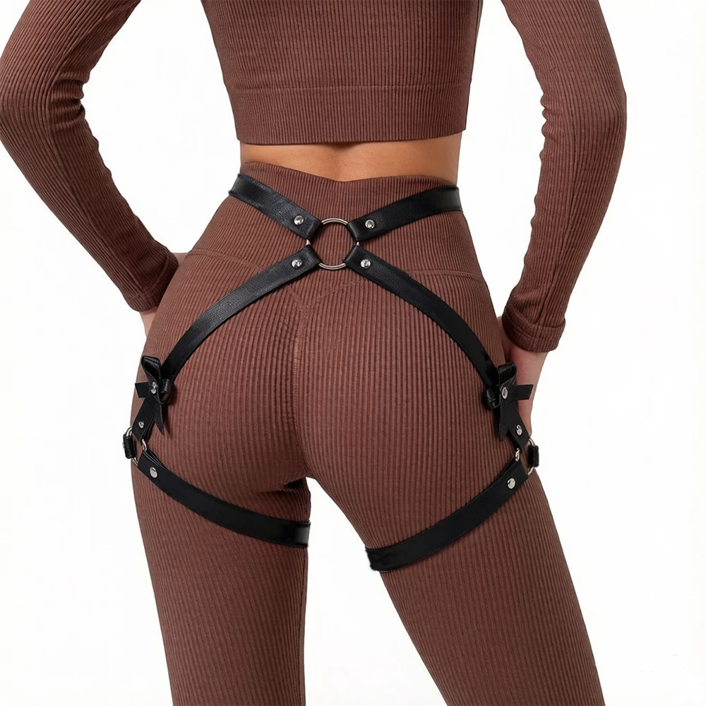 Modischer PU-Ledergürtel im Street-Style, Taillenkette mit Quasten und einem kreisförmigen Ring, Gothic Punk Rock Halloween-Kostüm – Detail 16