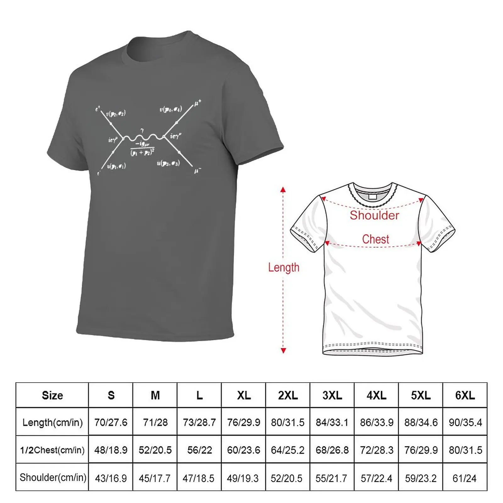 New Feynman diagram, electron positron, to muon scattering, purple T-Shirt custom t shirt t shirt man men clothing