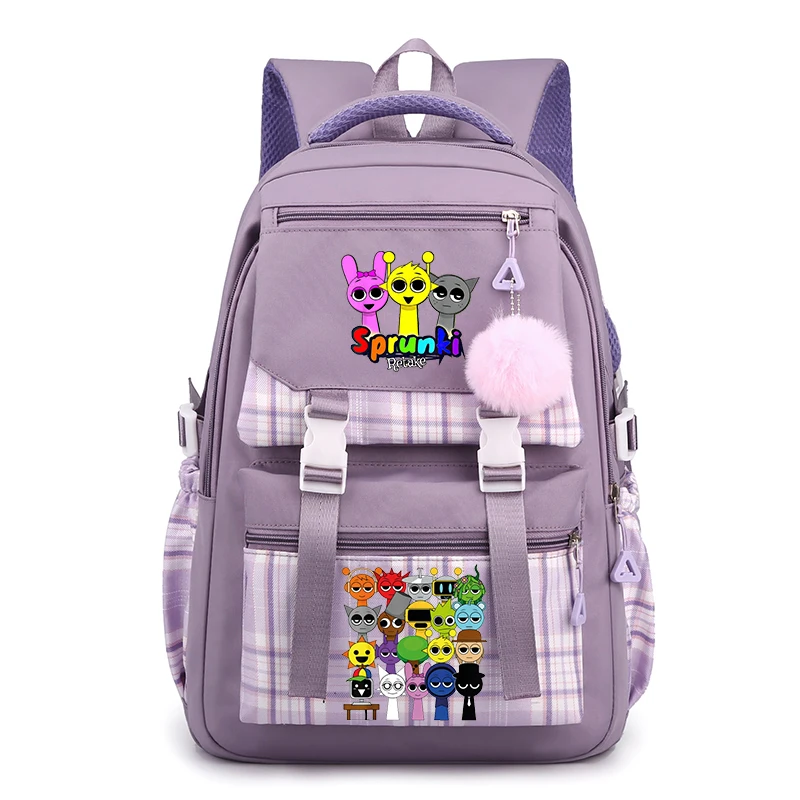 

Incredibox Sprunki School Bag Students Sprunki Figure Backpack Lightweight Outdoor Knapsack Sprunki Anime Backpack for Boys Girl