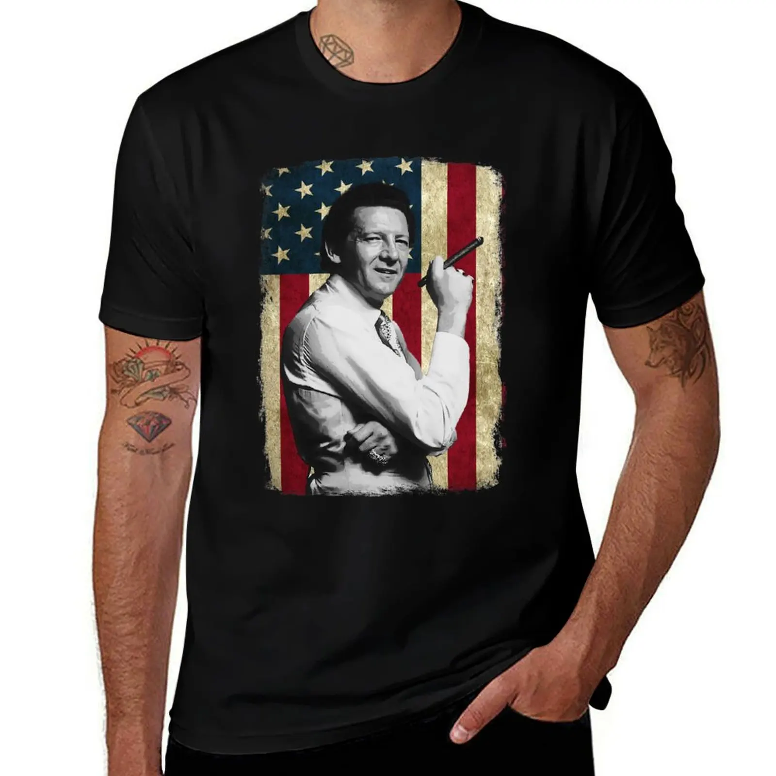 

Vintage American Flag Jerry Lee Lewis Legend T-Shirt mens graphic t shirts t shirt man plain T-Shirt