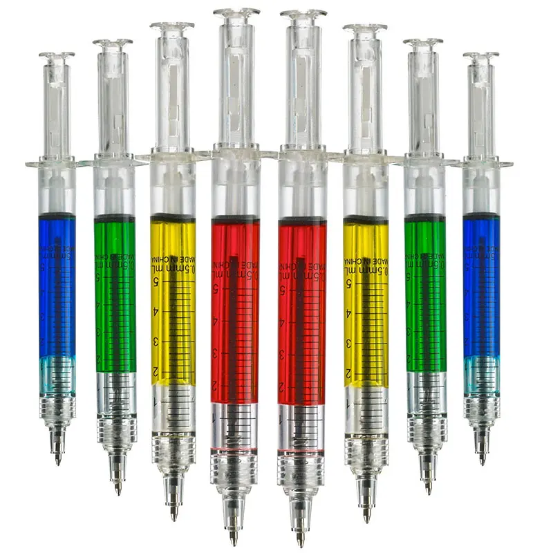 40pcs Injection Type Ball Point Pen Doctor Nurse Gift Liquid Pen Color Syringe Pens Wholesale