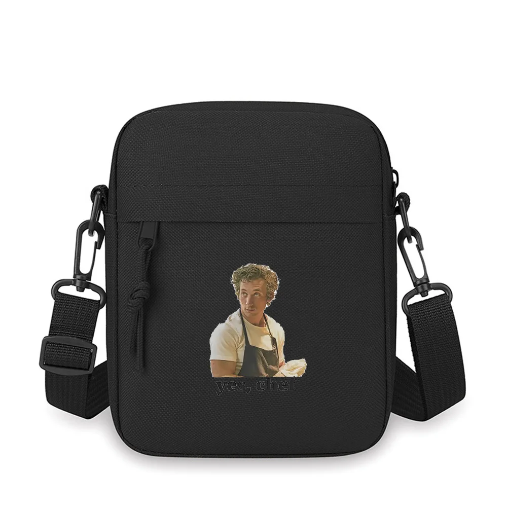 

Chef looking up holding cloth Men Crossbody Bag Single Shoulder Women Cartoon Anime Film Printing Design Unisex