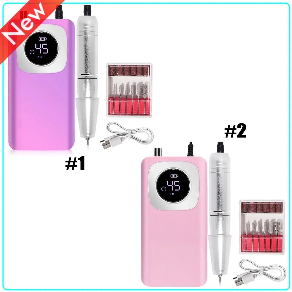 

Электрическая дрель для ногтей 45000 об/мин, перезаряжаемая, с ЖК-дисплеем, для маникюра, моделирования формы и удаления геля