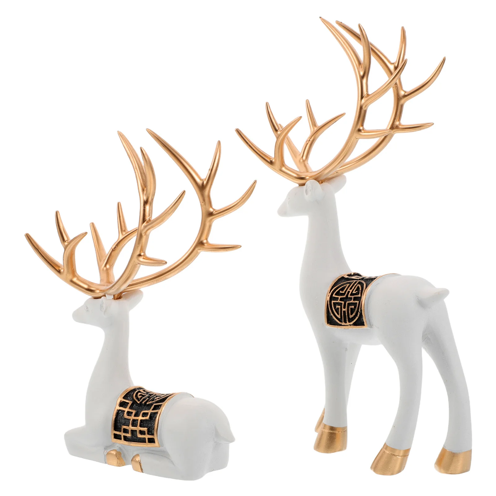 

1Pair Ceramic Reindeer Decoration for Home Nordic Style Tabletop Decor Indoor Countertop Elk Statue Living Room Entrance Art