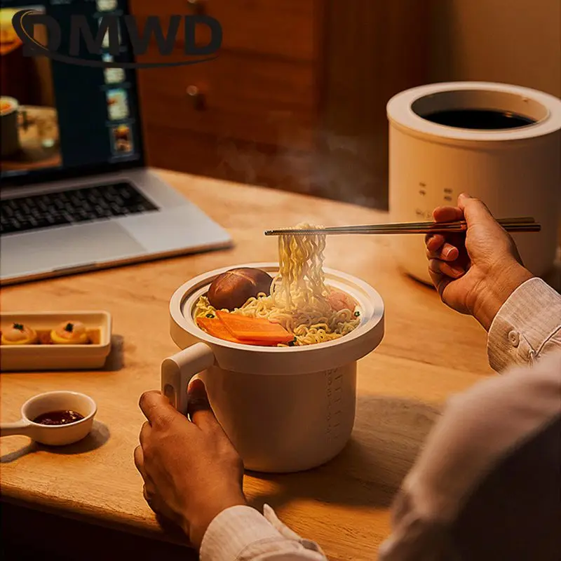 DMWD-Mini olla arrocera de 1,6l, olla de cerámica, fiambrera eléctrica, calentador de alimentos, contenedor de cocina de reserva, caldera de fideos de 220V