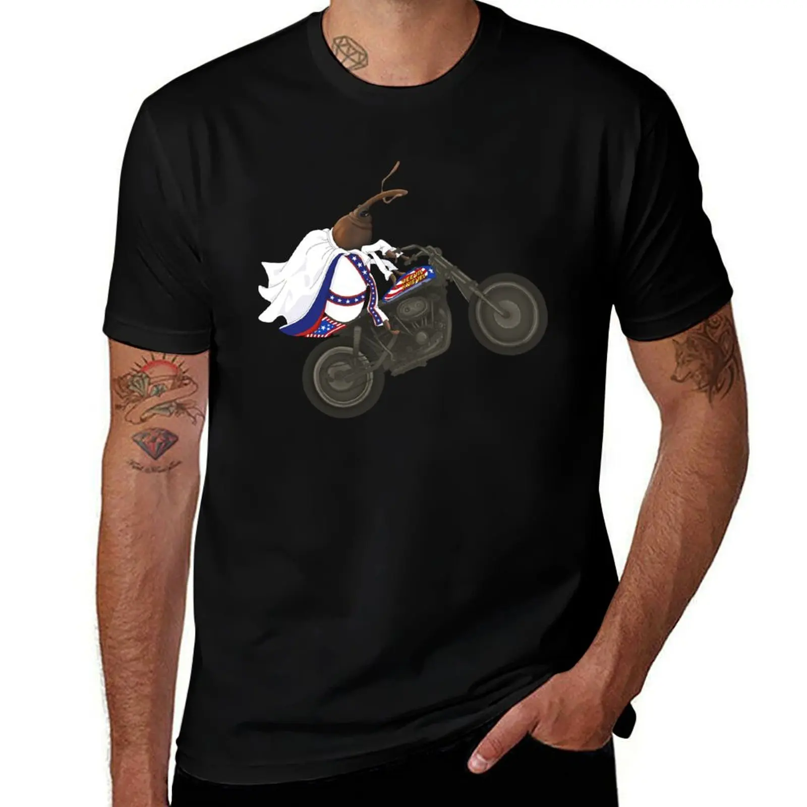 Weevil Knievel T-Shirt Casual Breathable Short Sleeve Top T-Shirt