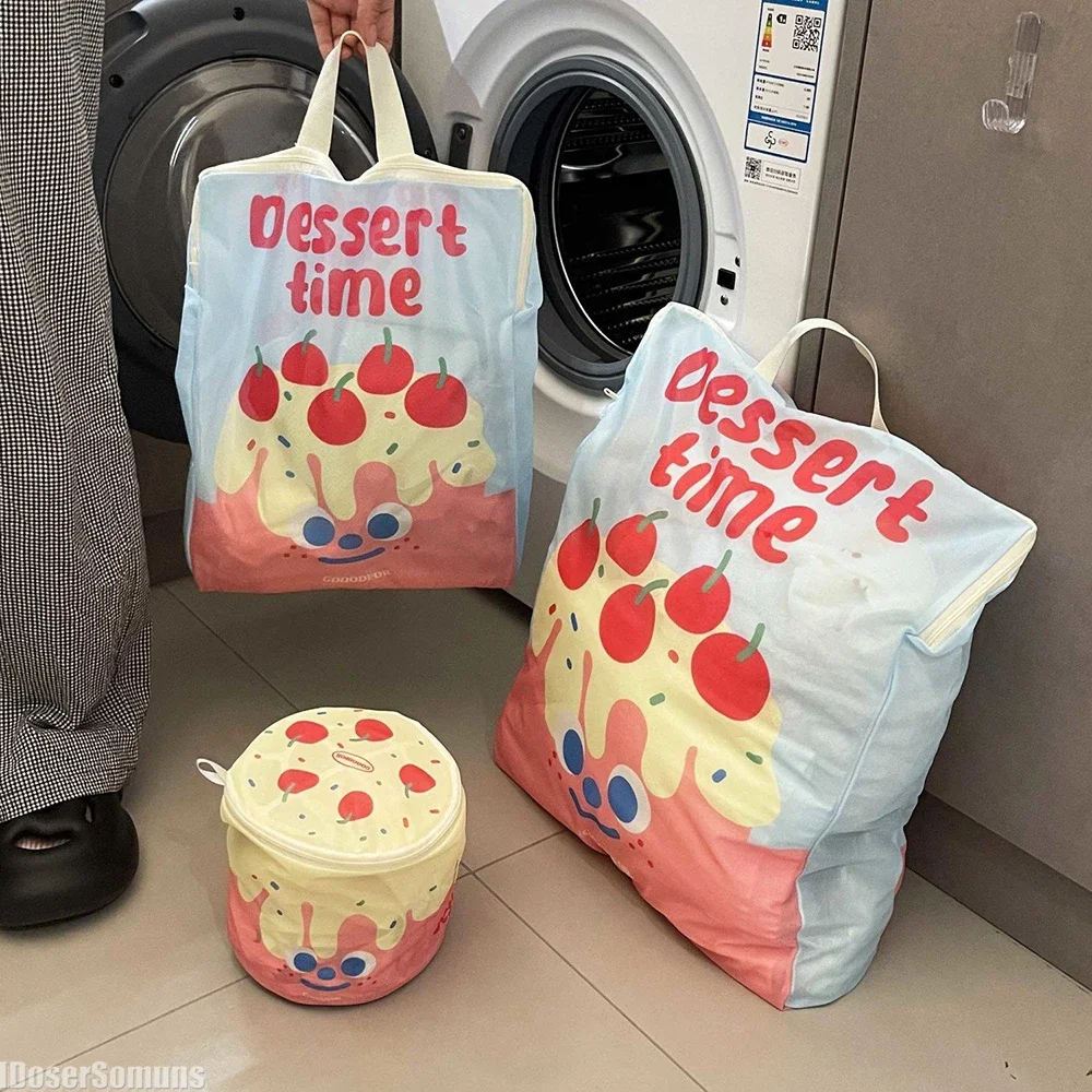 Cute Laundry Bag Machine Washable Mesh Thickened Honeycomb Mesh Wash Bag Washing Sweaters Anti-deformation Mesh Portable Bag