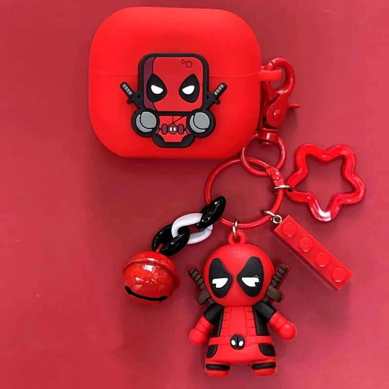 Marvel Deadpool Kopfhörer hülle Abdeckung für Samsung Galaxy Buds 3/3pro Silikon drahtlose Ohrhörer Schutzhülle mit Schlüssel bund