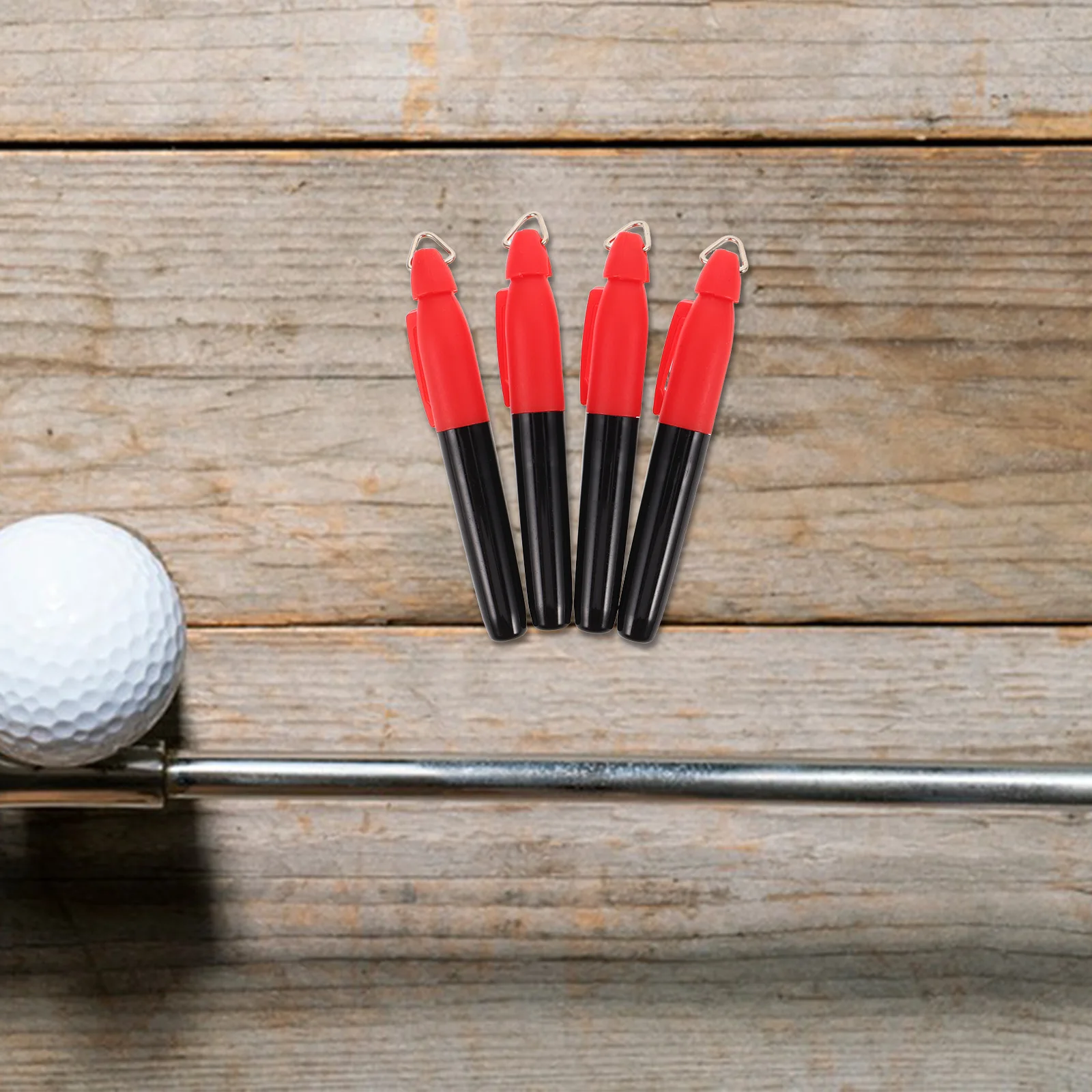 

4 Pcs Golf Marker Sports Ball Pen Drawing Pens Marking Accessories Kit Iron Hook Outdoor Abs
