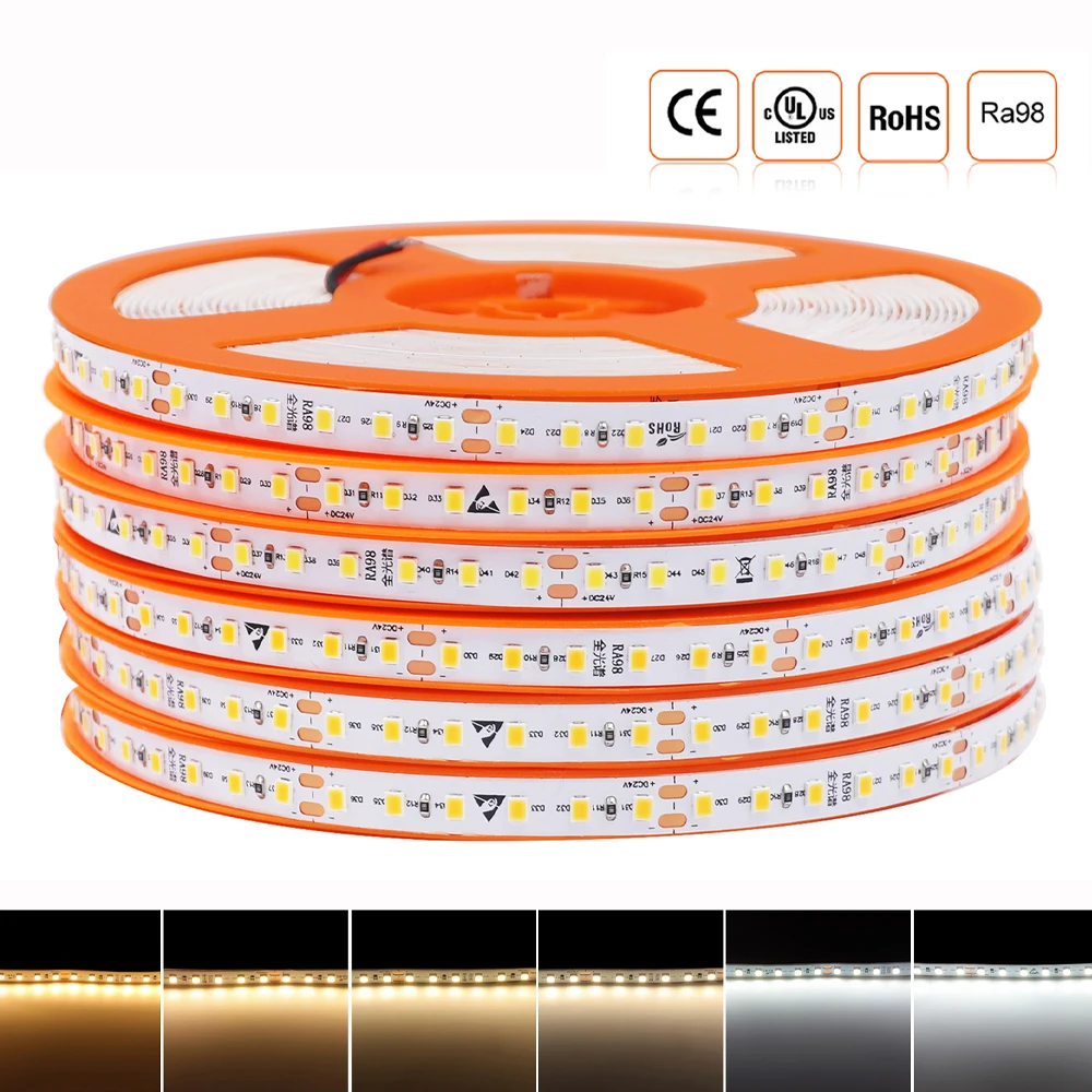 5mm 8mm PCB 24V LED Strip Light 10mm 2700K 3500K 4000K 5000K 6000K RA98 5M 10M Flexible Tape Bright 120 240 LEDs/M Room Lighting