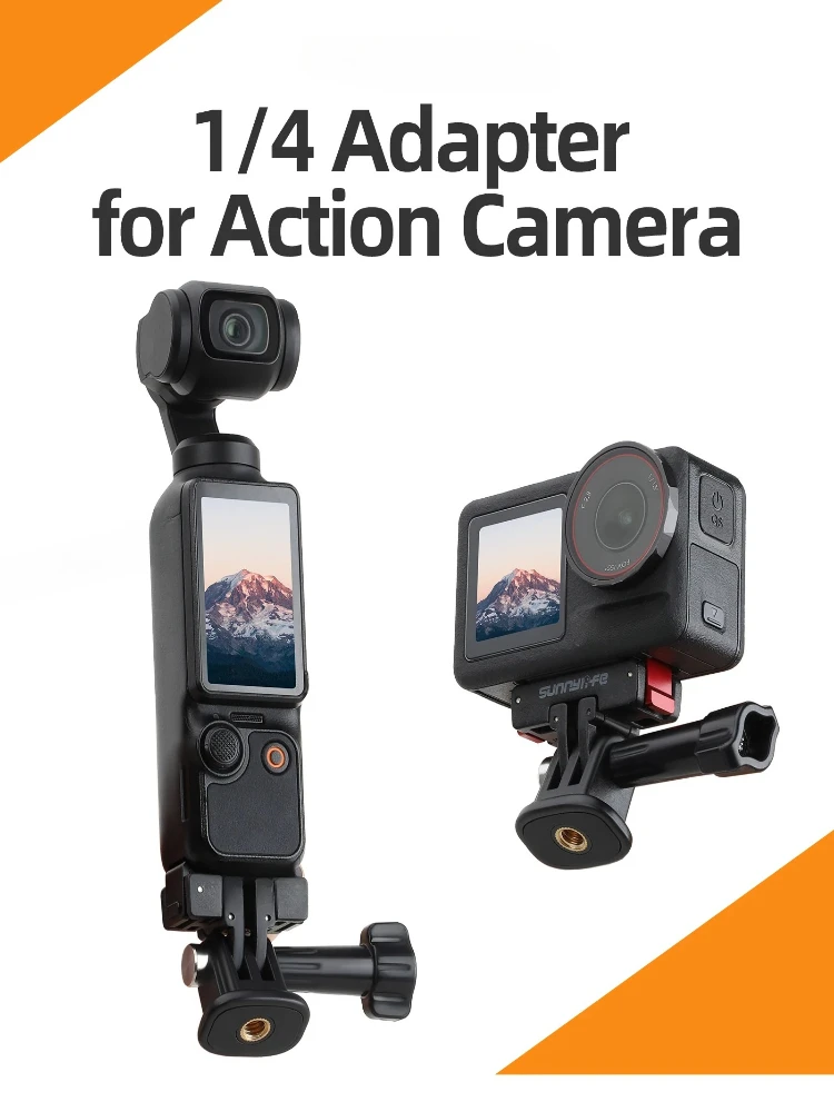 Adaptateur de fixation à vis 1/4 ", support universel pour caméra DJI OSMO Action 5 Pro 4 3, Pocket 3, Insta360 Ace Pro 2 X4 X3, Sunnylife