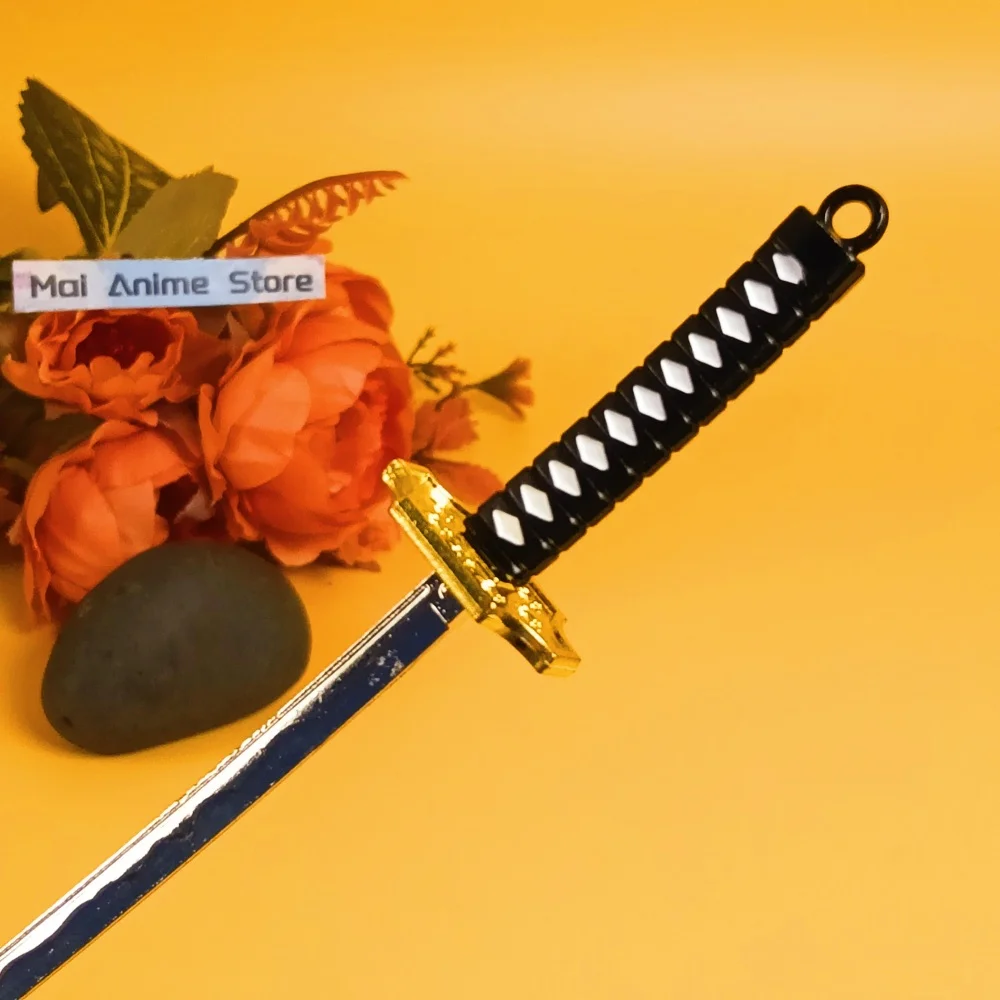 6 بوصة معدنية رورونوا زورو كاتانا أنيمي زورو نينجا سكين الأصلي صابر الحجم الحقيقي اليابانية كاتانا السيف الصلب لعبة غير حادة هدية