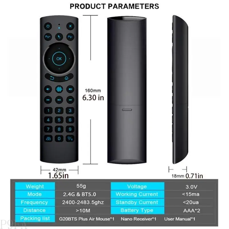 P9FA Professional G20BTS Remote sans fil pour Android Box