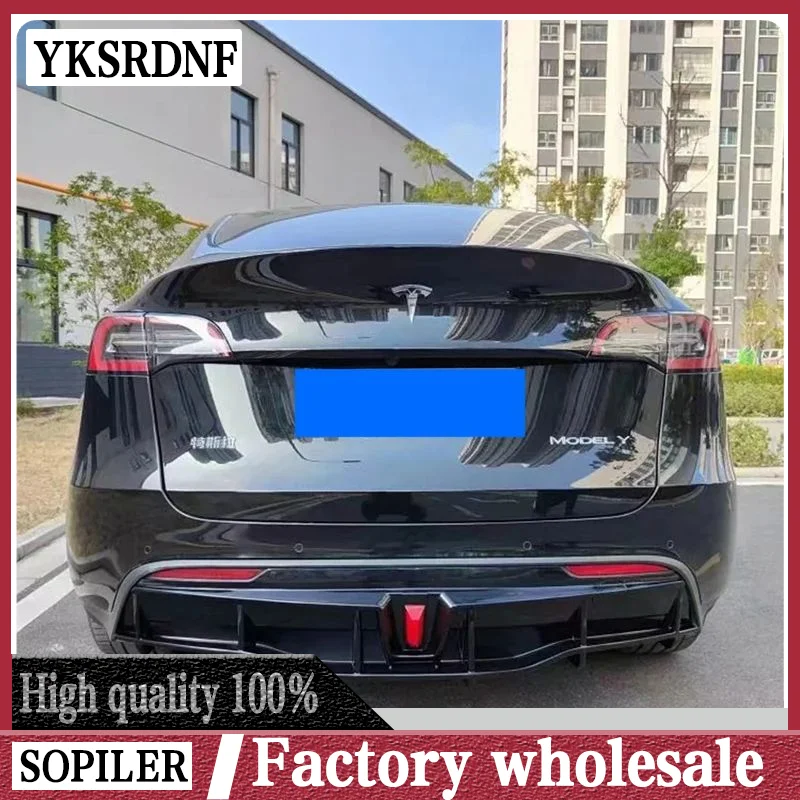 For 2016 -2023 Tesla Model Y/ Model 3 Rear Bumper Diffuser Splitter Spoiler Lip Bodykit Black Carbon Tuning Accessories Part