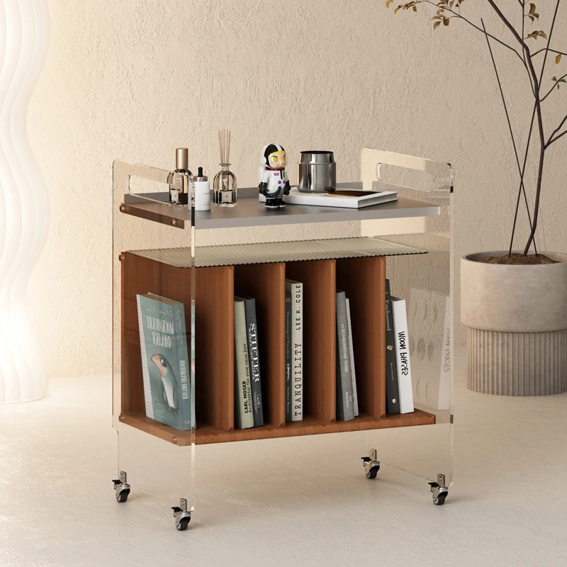 Medieval vinyl record player cabinet solid wood removable side cabinet small apartment locker modern magazine cabinet living